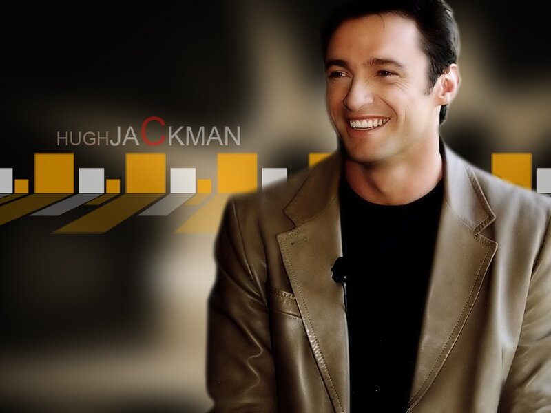 Hugh Jackman Smiling — Brown