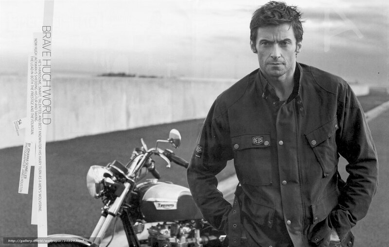 Hugh Jackman with motorcycle