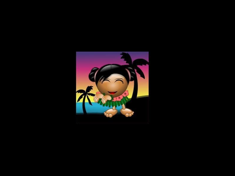 hula dancer emoji at sunset