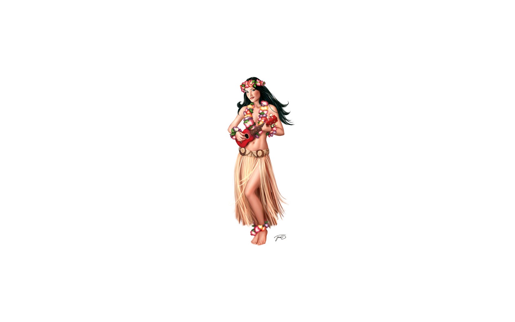 Hula dancer with ukulele