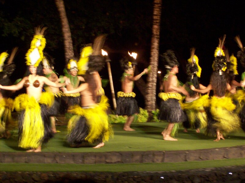 Hula Dancers at Night