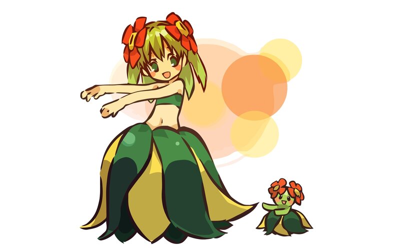 hula-dancing flower girl