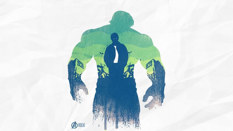 Hulk and Bruce Banner Silhouette