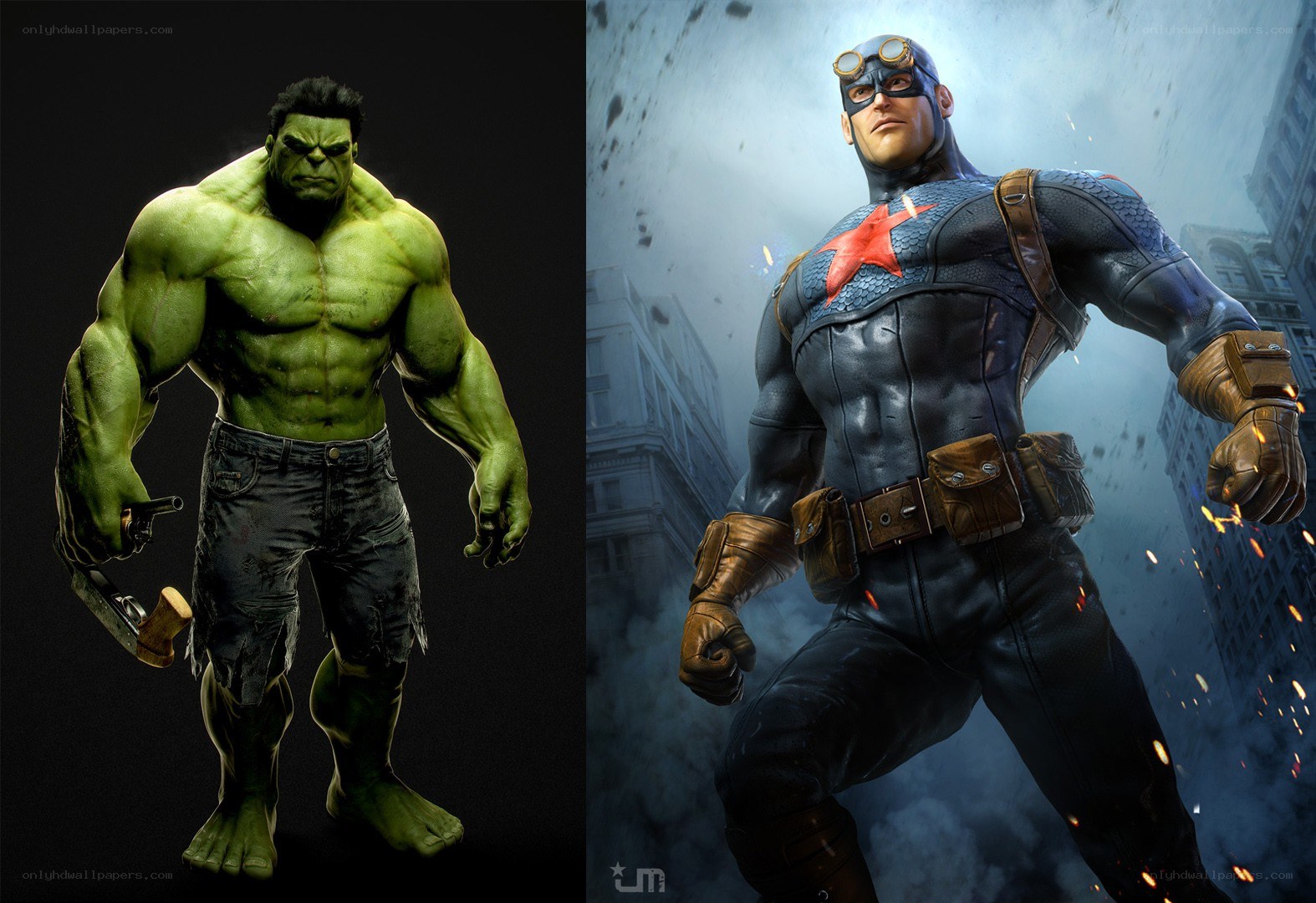 Hulk and Captain America
