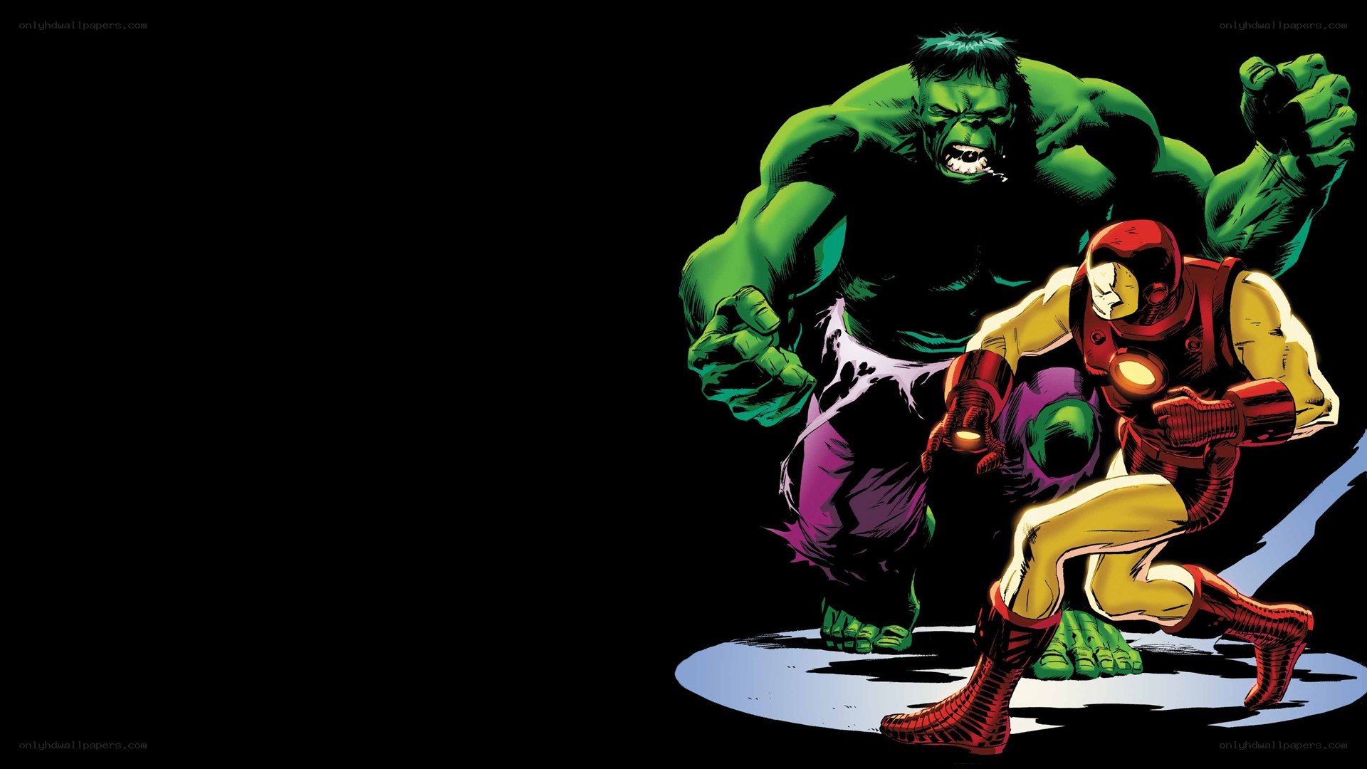 Hulk and Iron Man in action