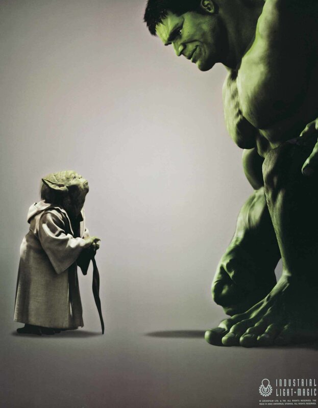 Hulk and Yoda face-off