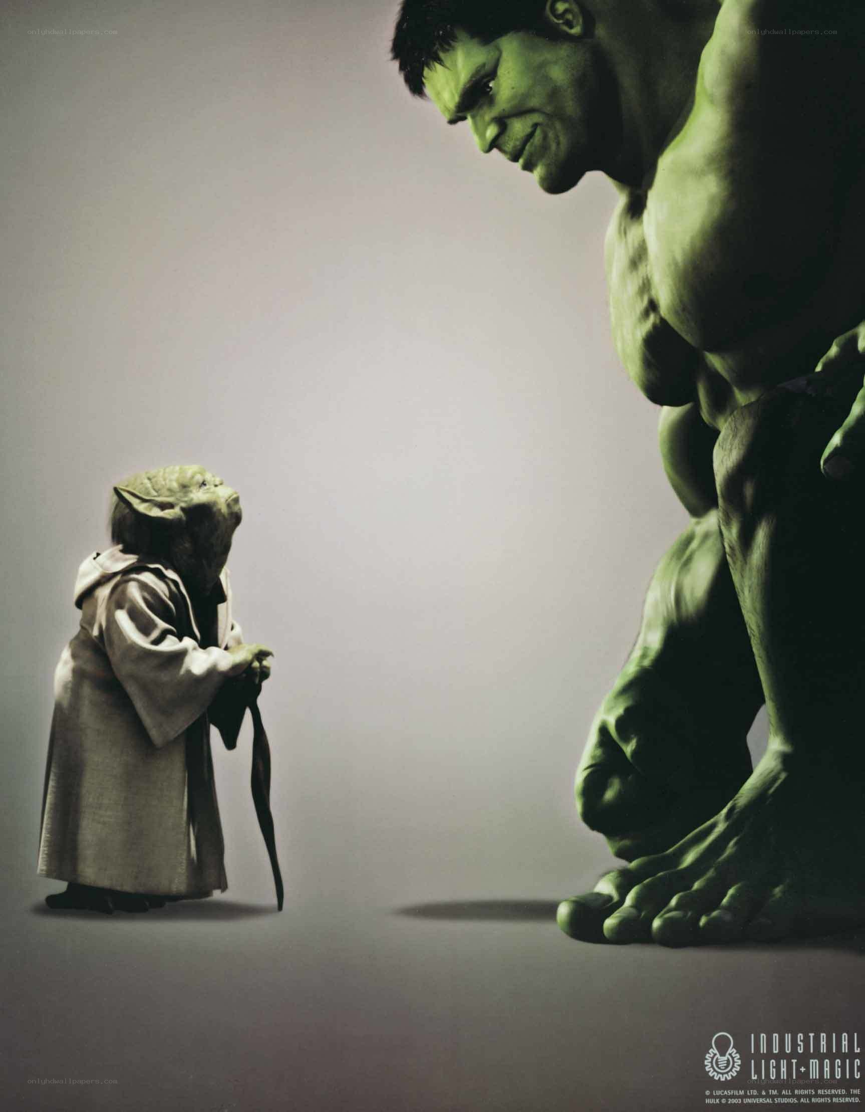 Hulk and Yoda face-off