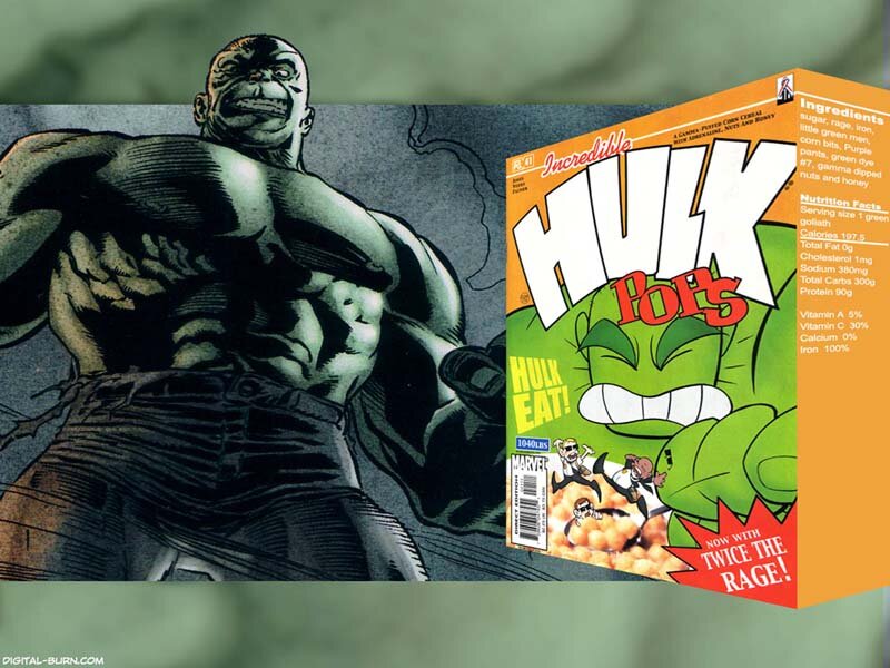 Hulk Character and Cereal Box