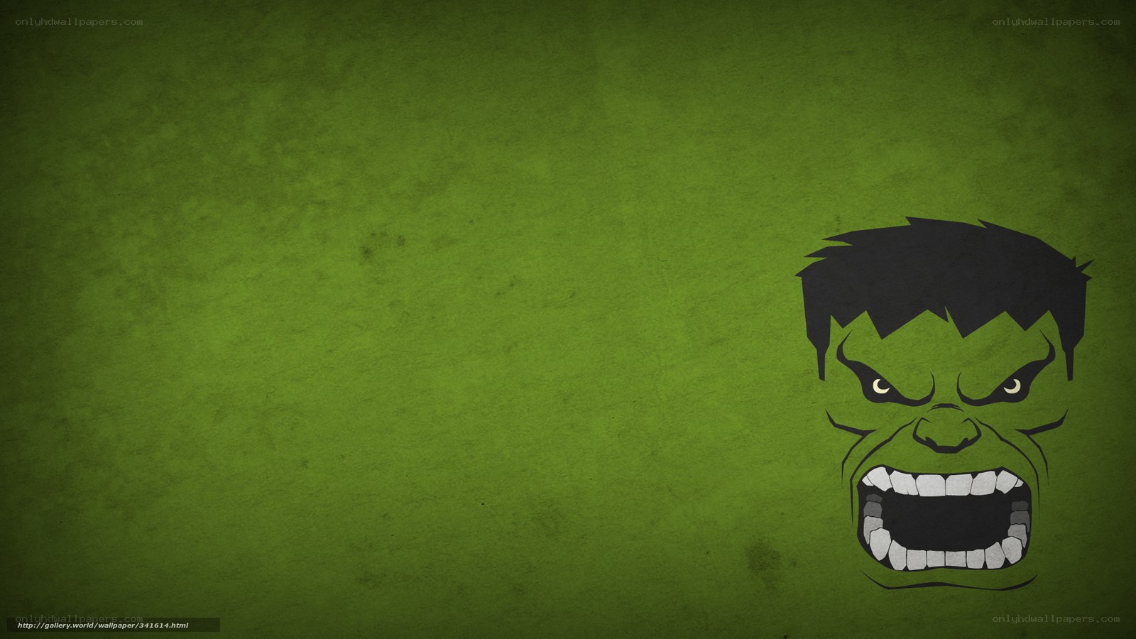 Hulk face on green background