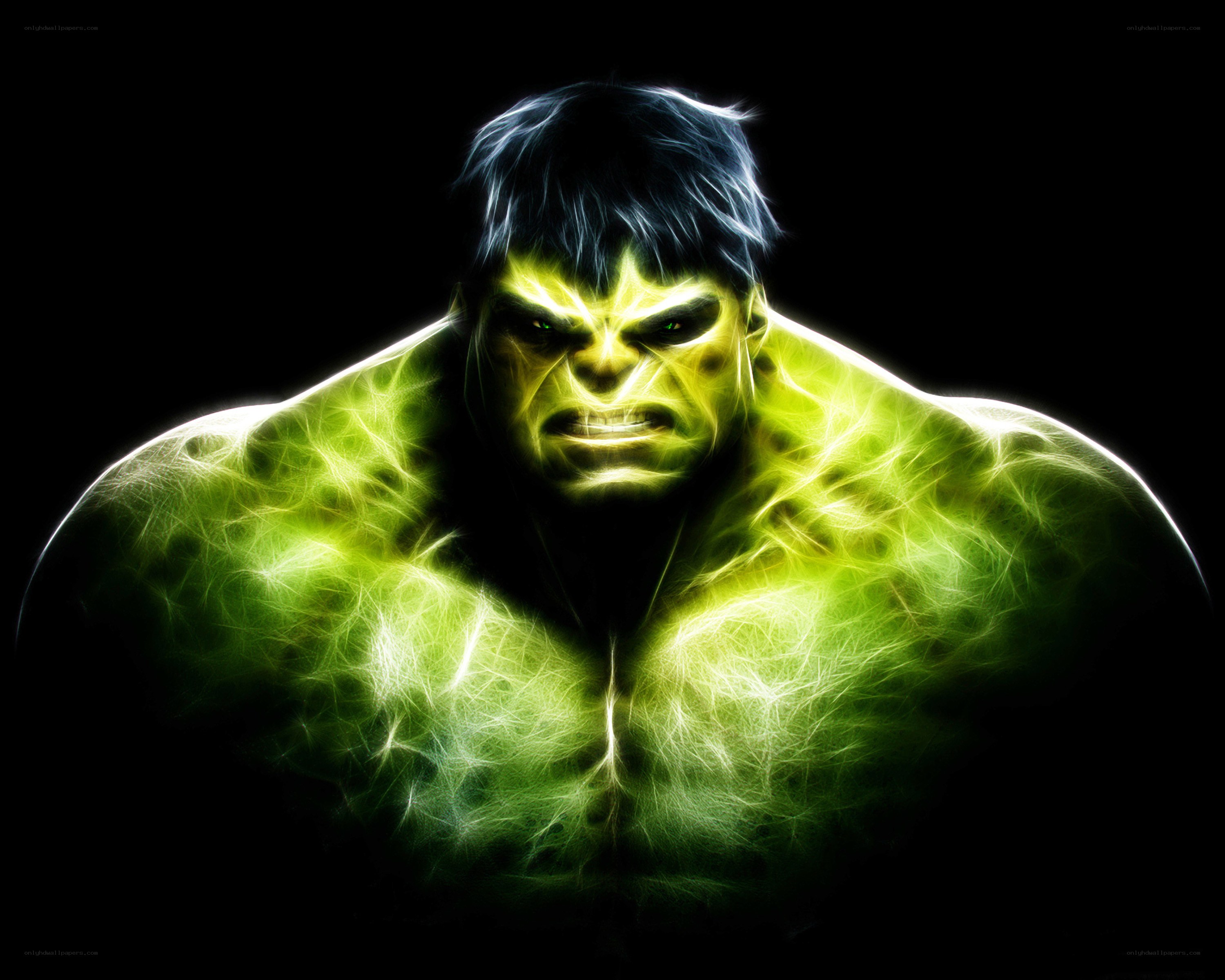 Hulk glowing green