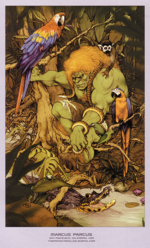 Hulk in jungle with animals