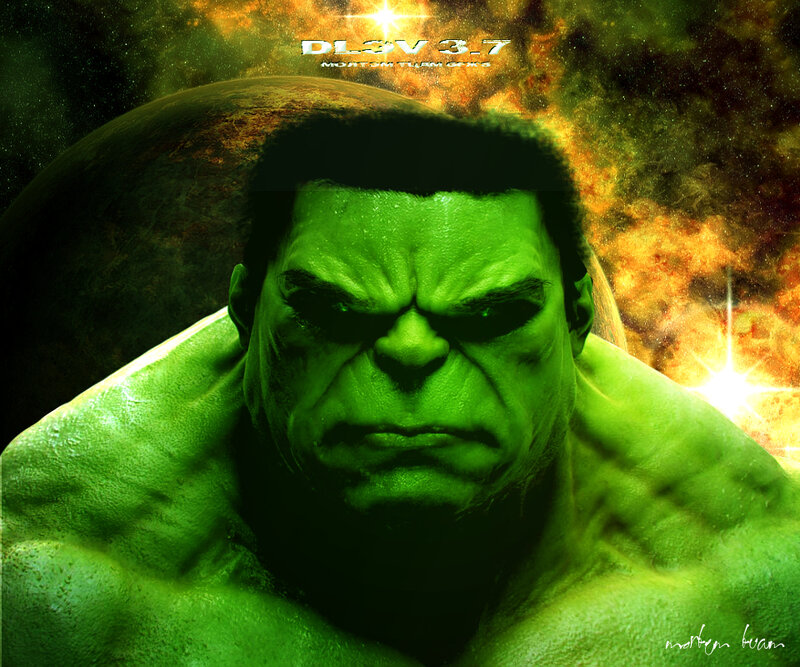 Hulk in space with planet