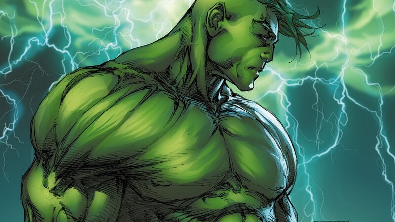 Hulk in stormy scene