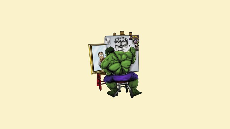 Hulk Painting a Portrait