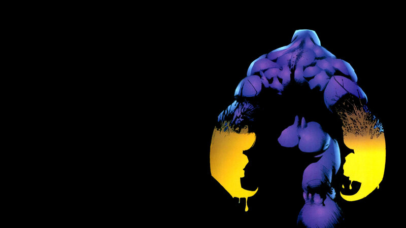 Hulk silhouette with yellow energy