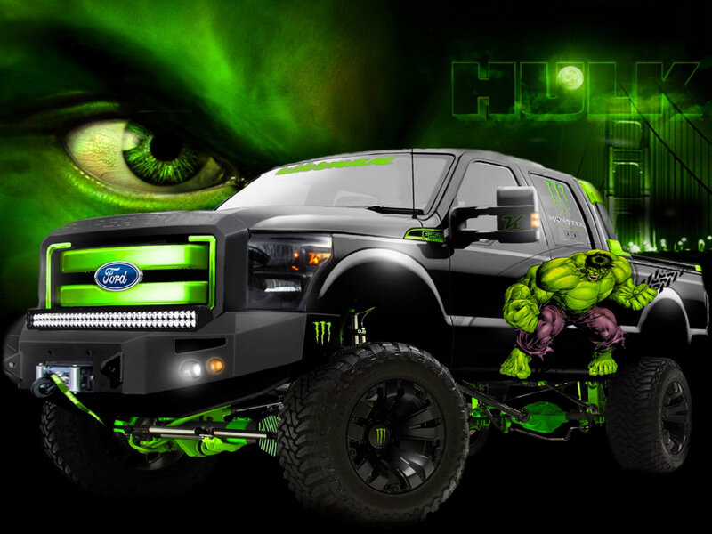 Hulk-themed Pickup Truck