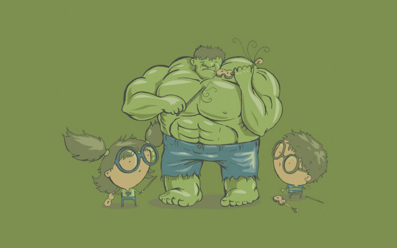 Hulk with children