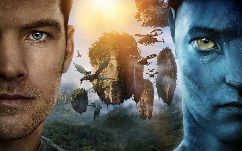 Human and Na'vi Faces — Blue