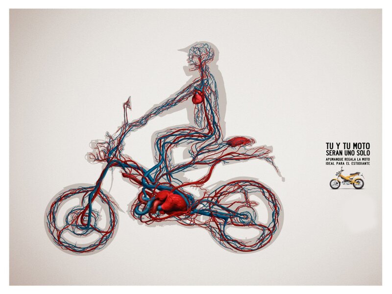 Human body as motorcycle
