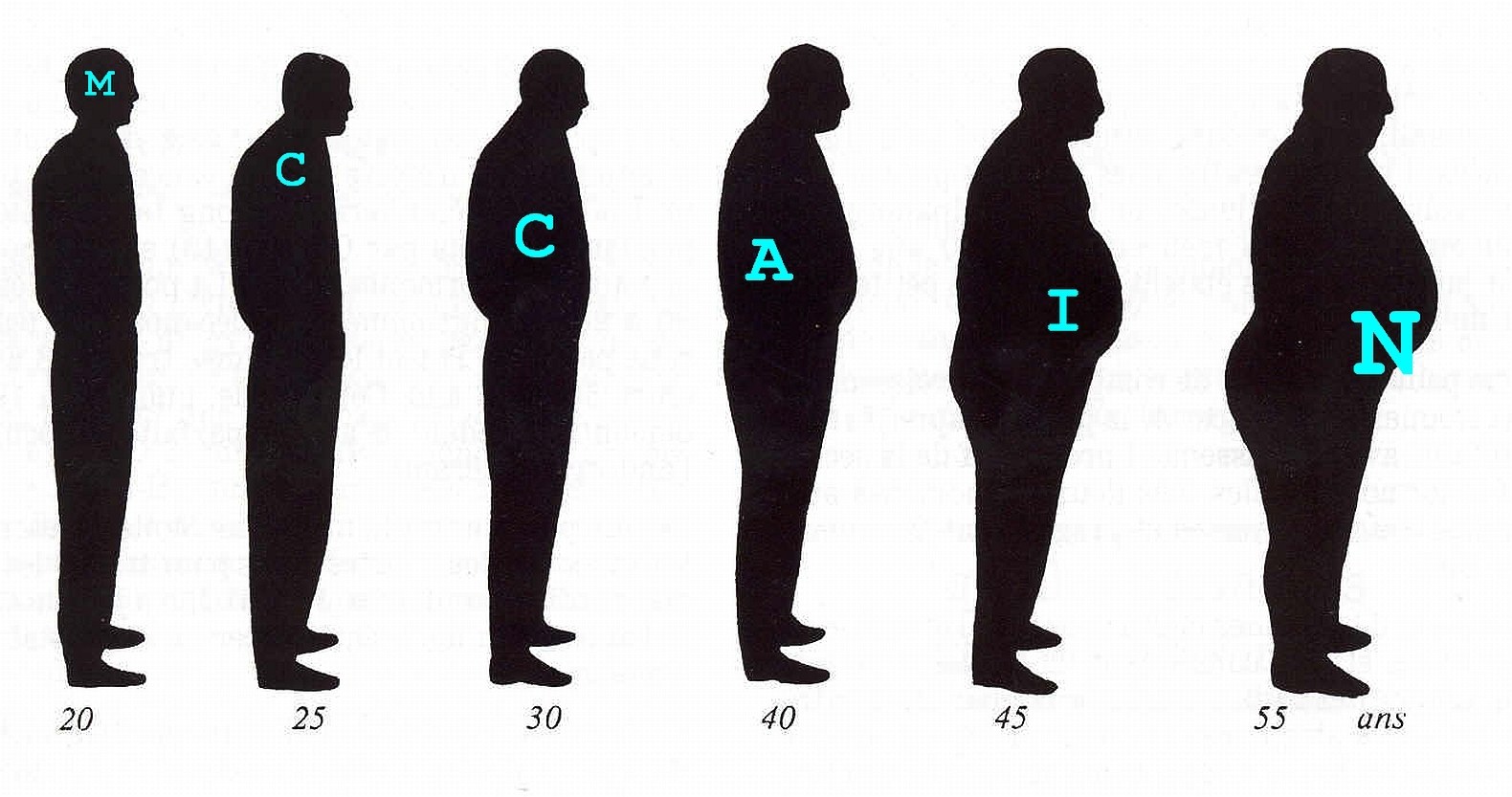 Human body shape changes with age