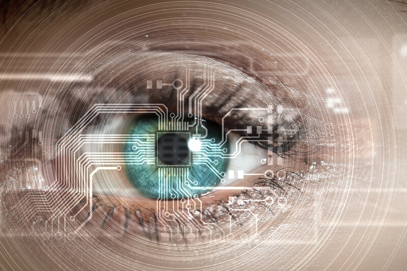 Human Eye with Circuitry