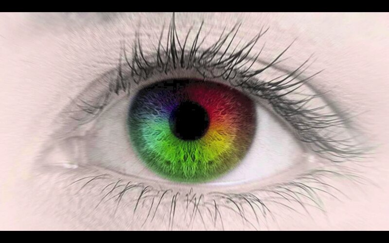 Human Eye with Rainbow Iris — Green