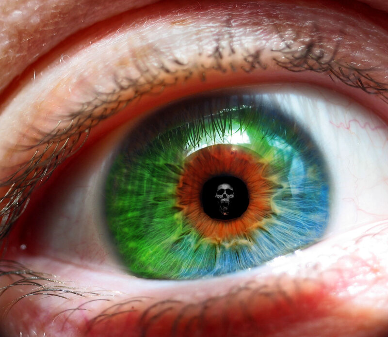 Human Eye with Skull
