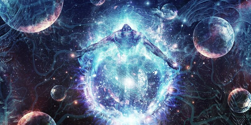 Human Figure in Space — Blue