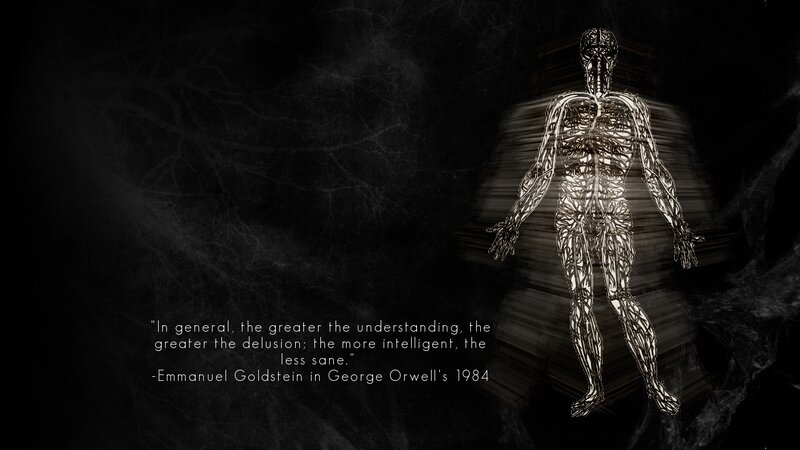 Human figure with quote