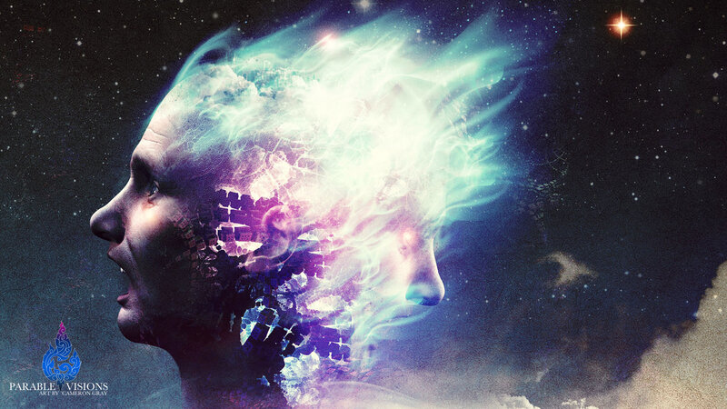 Human Head with Nebula