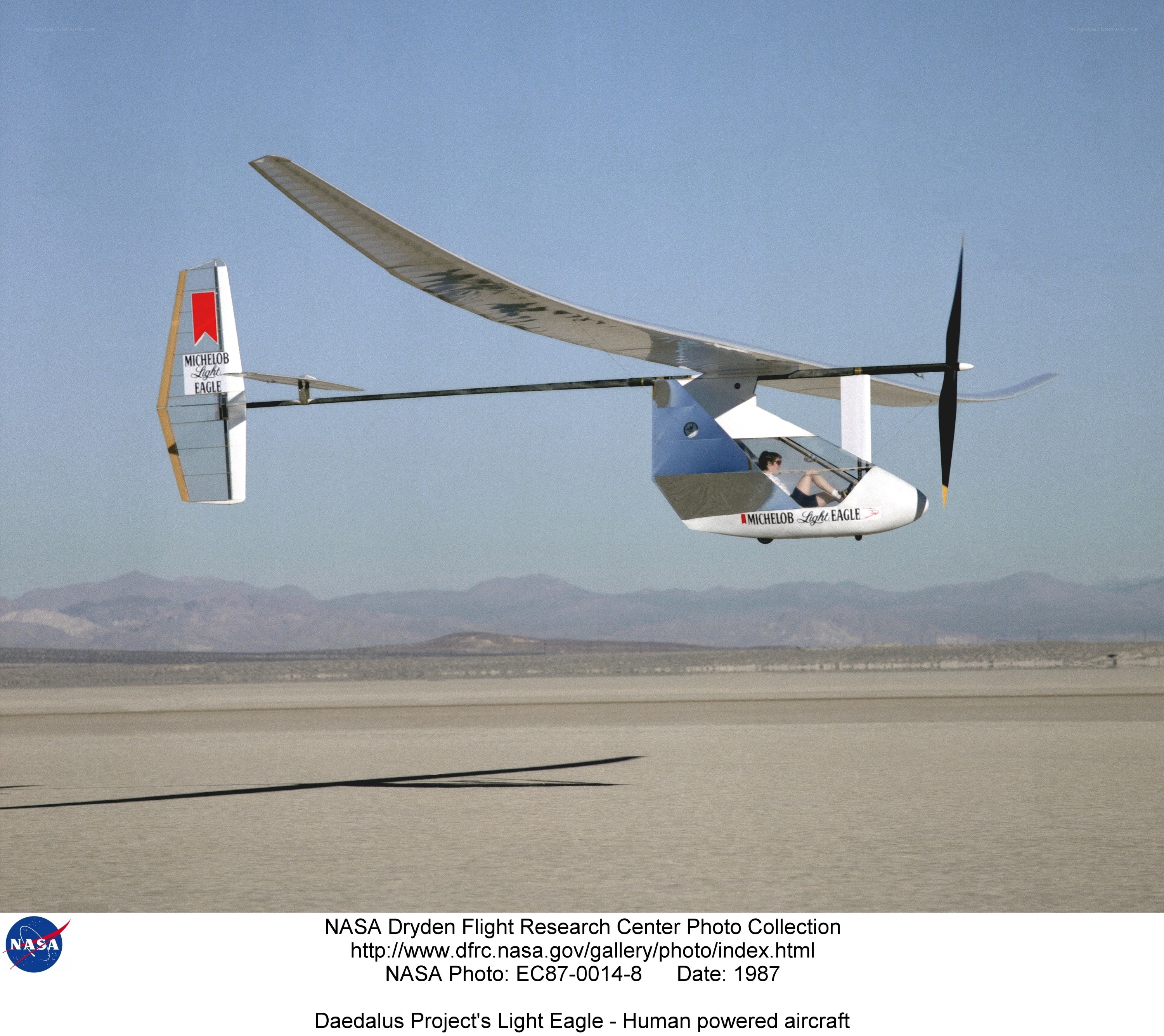 Human-powered aircraft in flight