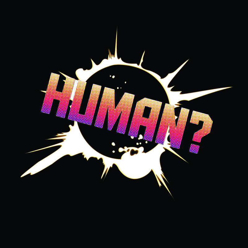 Human question mark graphic