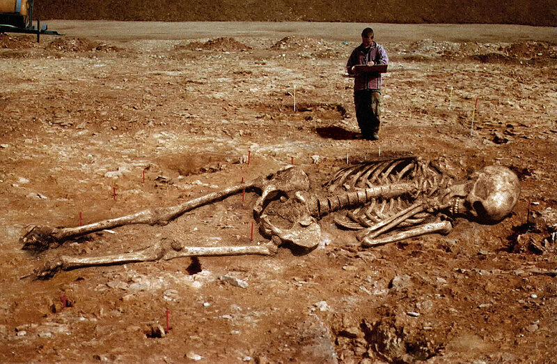 Human Skeleton at Dig Site