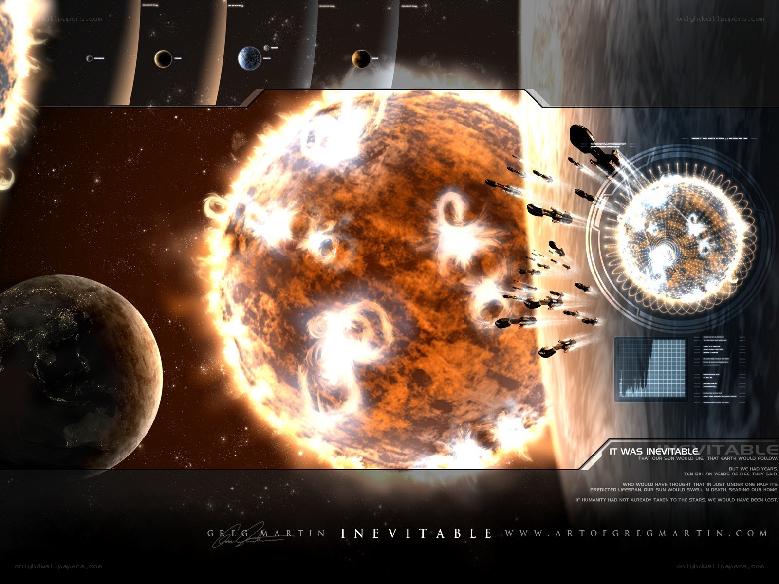 Humanity Fleeing a Dying Sun