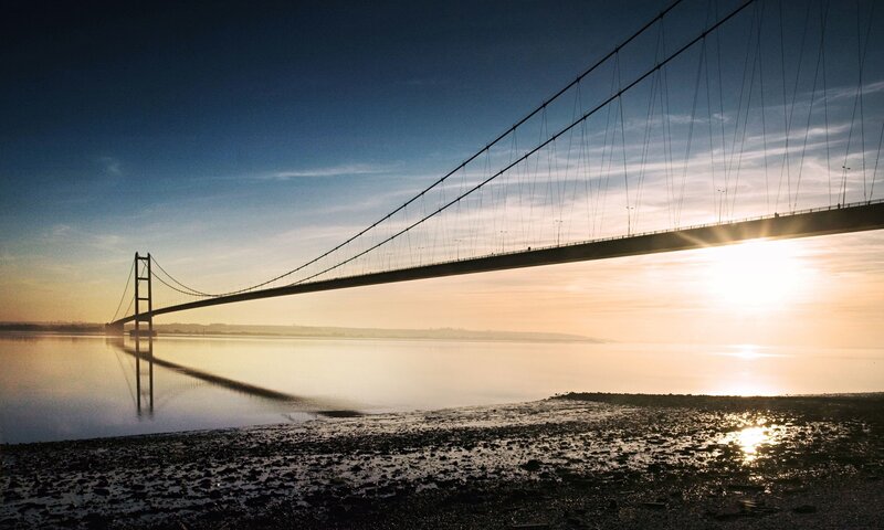 Humber Bridge at Sunset — Blue
