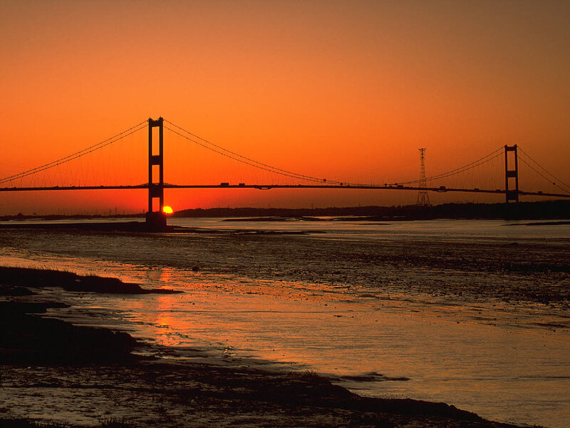 Humber Bridge at Sunset — Orange