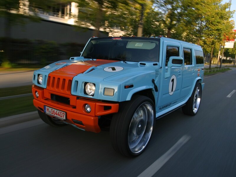 Hummer GT race car on road