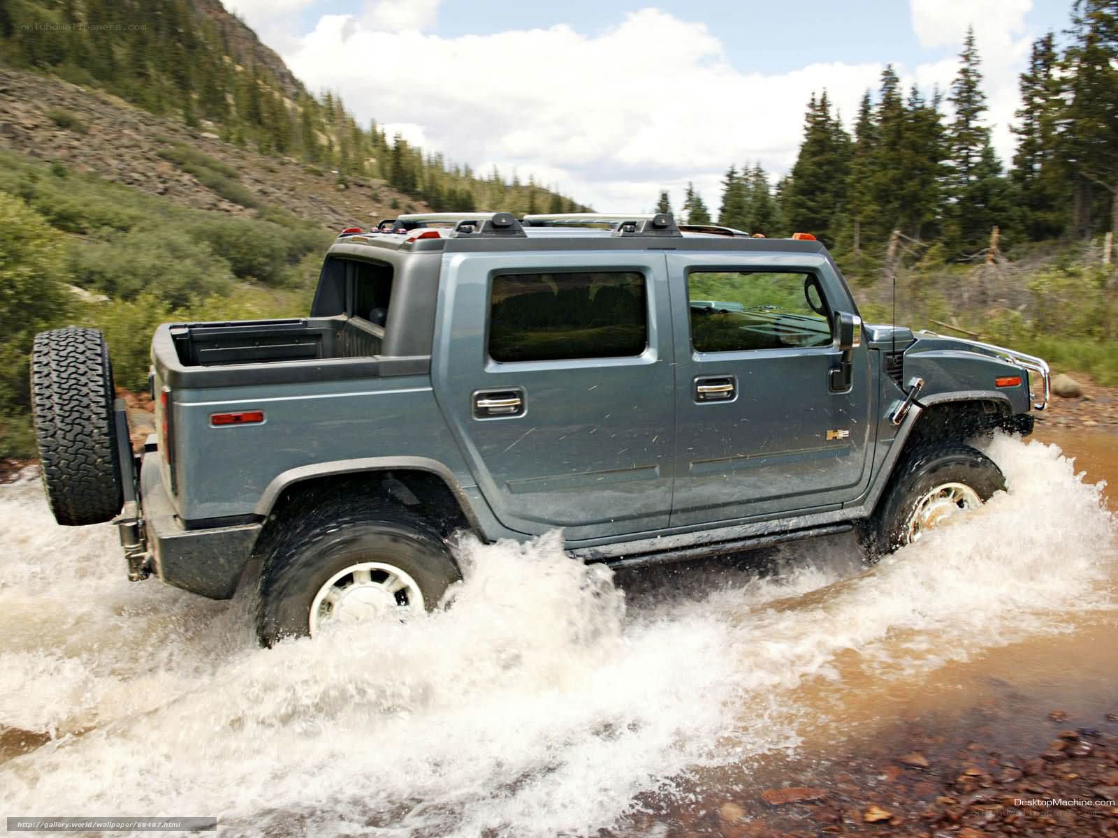 Hummer H2 driving through water