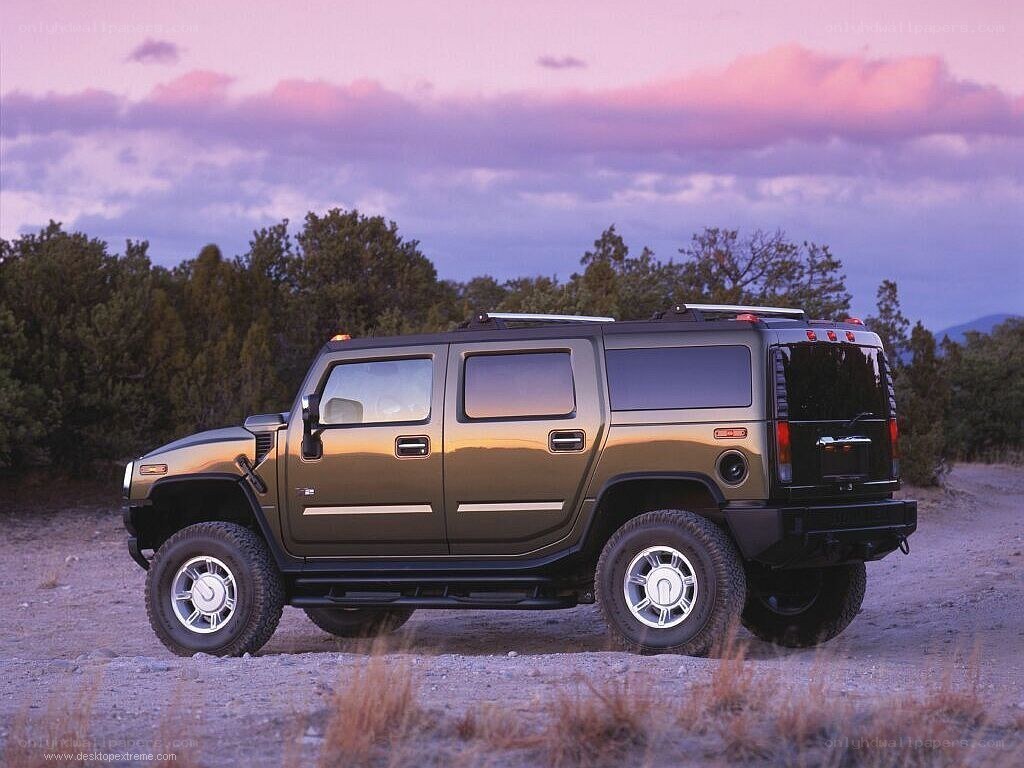 Hummer H2 in desert landscape
