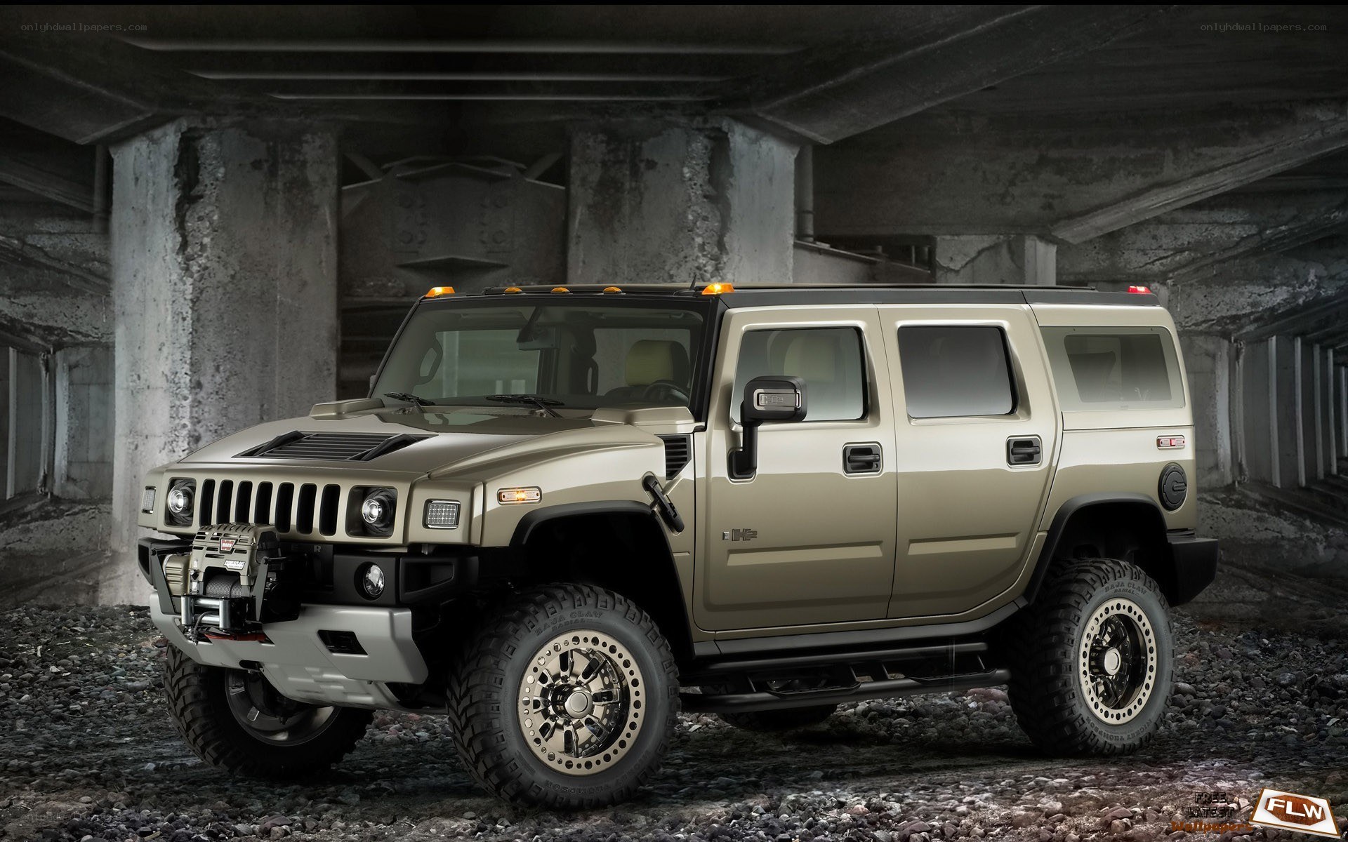 Hummer H2 in underground setting
