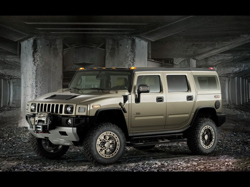 Hummer H2 in underground setting