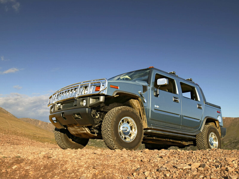 Hummer H2 on a rocky hill