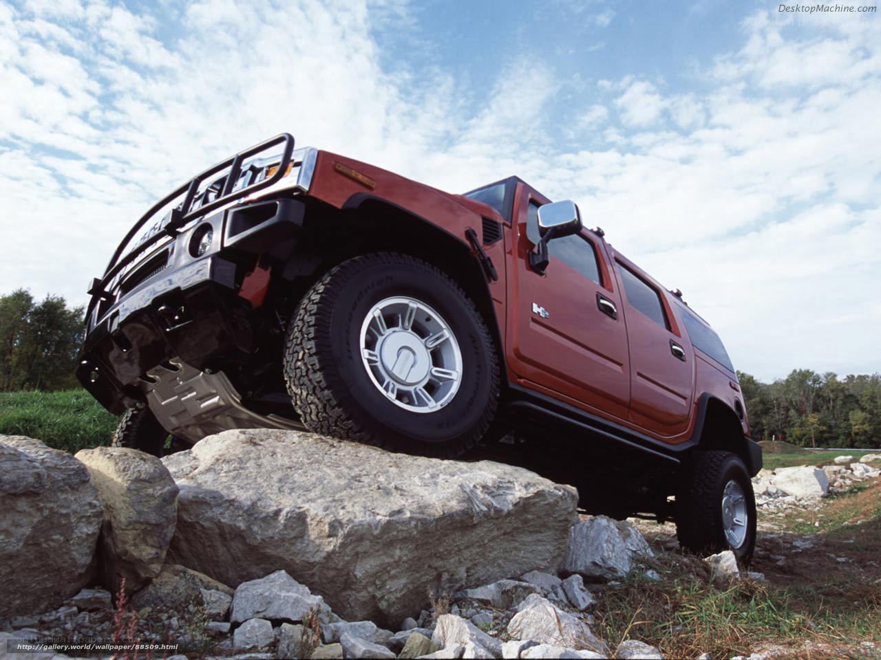 Hummer H2 on rocky terrain