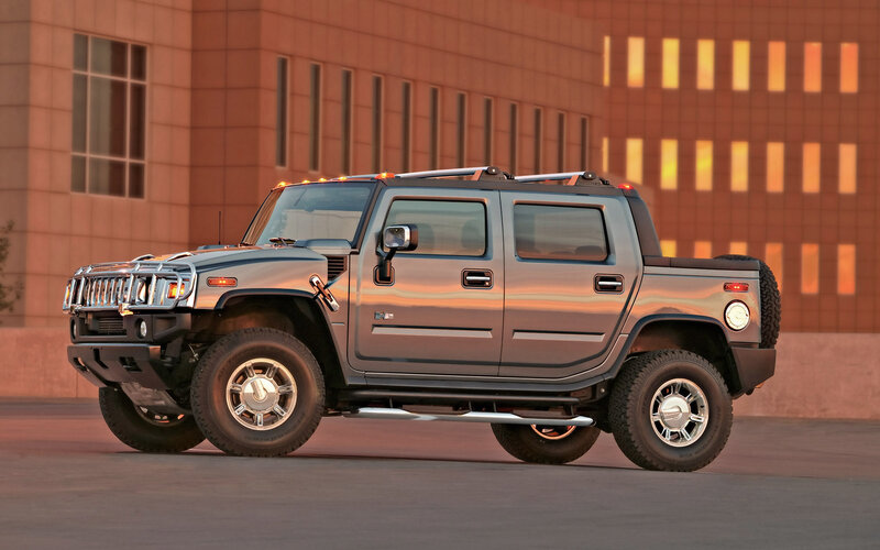 Hummer H2 Pickup Truck — Gray, Dramatic