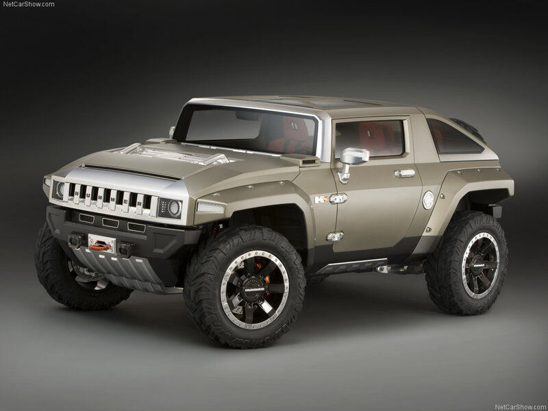 Hummer HX Concept Vehicle — Gray, Dramatic, Photograph, Suv, Tires, Grille