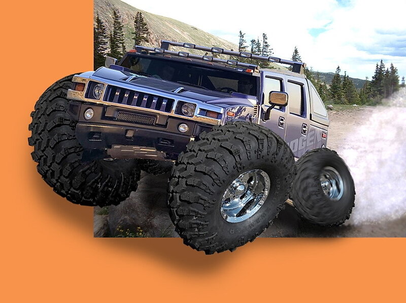 Hummer monster truck in action