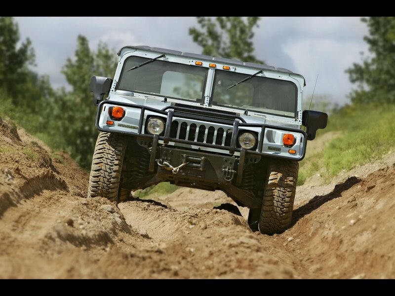 Hummer off-roading on dirt