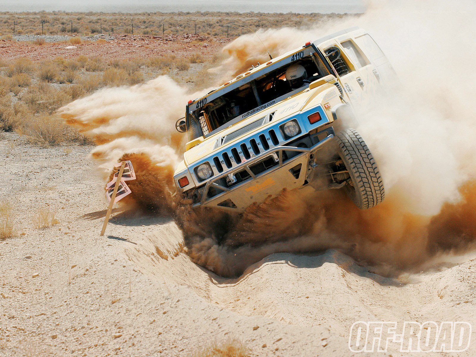 Hummer racing in desert