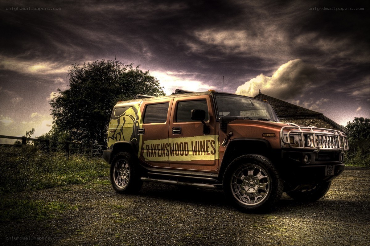 Hummer with wine branding