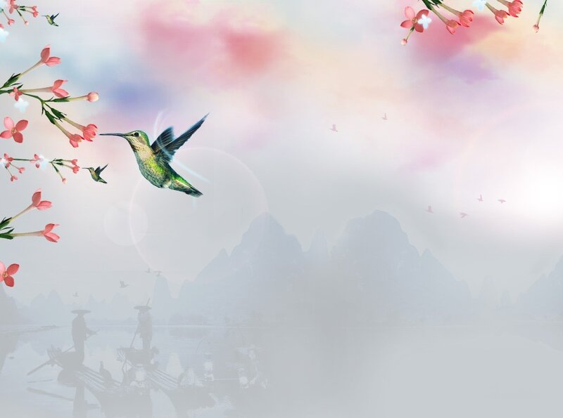 Hummingbird Flying — Pink